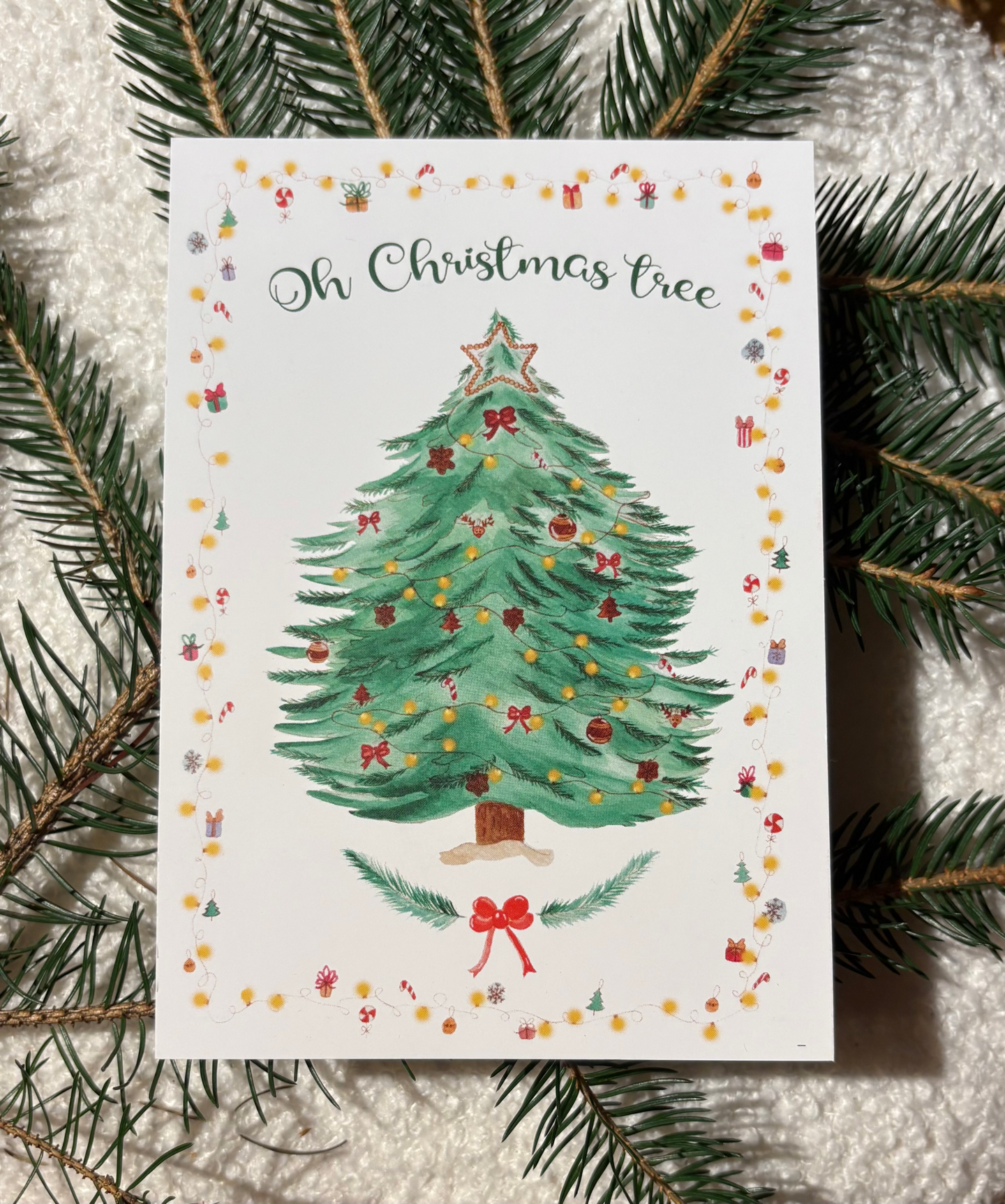 Carte de vœux illustrée "Oh Christmas tree"